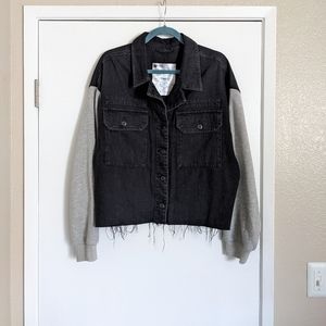 All saints denim sweater jacket